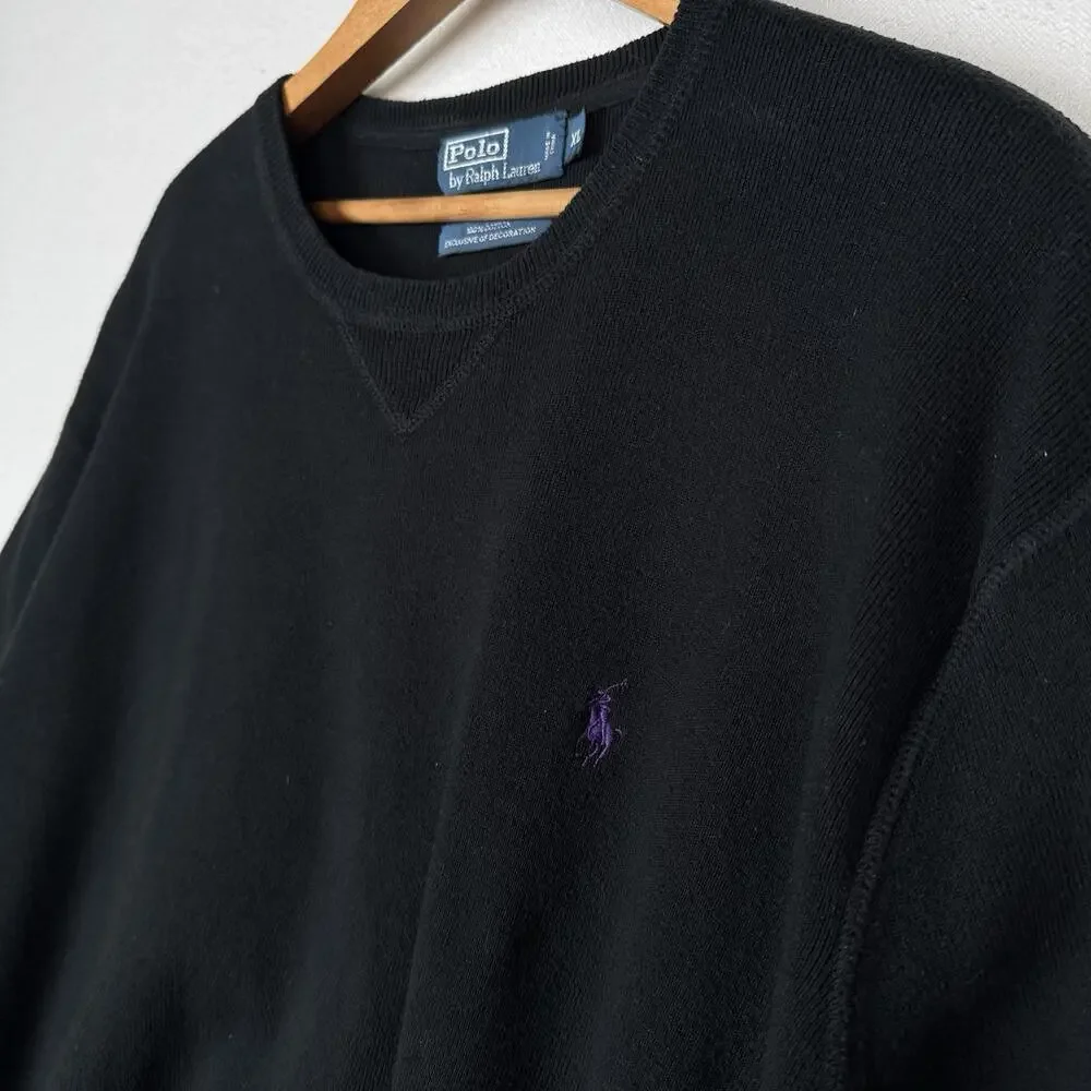 Vintage‎ Polo By Ralph Lauren Men’s Crewneck Sweater Pullover XL XLarge Black
